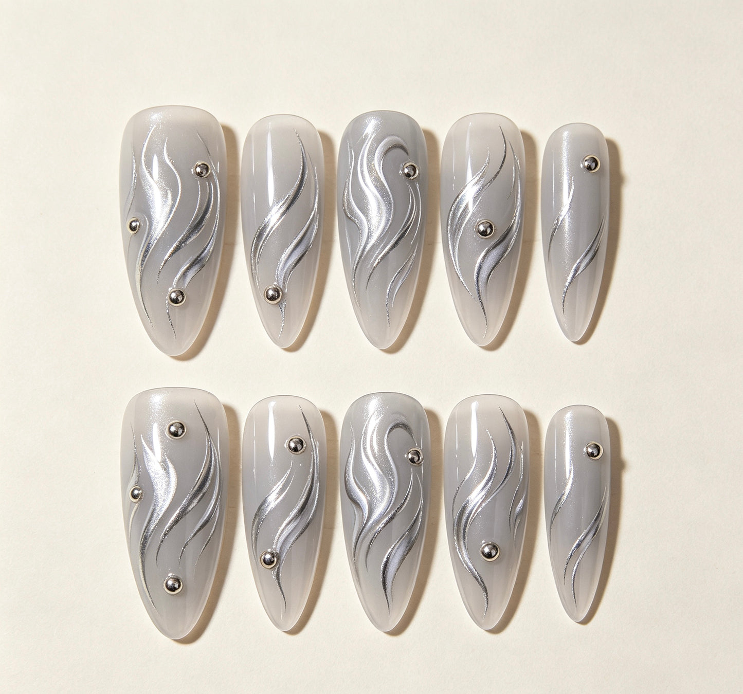 Metallic Silver Swirl