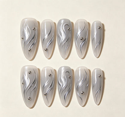 Metallic Silver Swirl