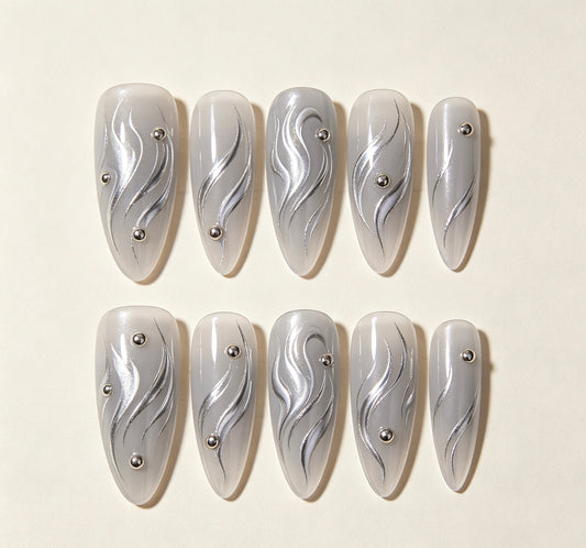 Metallic Silver Swirl
